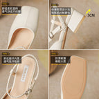 Sandals women's summer 2022 new square toe gentle all-match thick heel sandals women's small fragrance sandals women 17834-3
