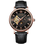 KIMSUDN's new diamond-encrusted hollow sun, moon, and stars automatic mechanical luminous waterproof business men's watch K-2181A