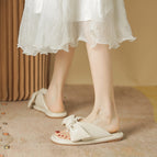 Slippers women's 2022 summer new bow flip-flops women's outer wear soft bottom flip-flops gentle sandals women YF333-6