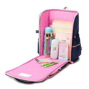 New Primary School Student SchoolBag Lightweight Burden Alleviation Spine Protection Integrated Full Open Children Men's Backpack
