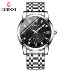 Chenxi Men's Diamond New Stainless Steel Calendar Waterproof Simple Business Fashion Luminous Quartz men casual Watch CX-8221