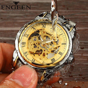 Fngeen Men's Watch Waterproof Fashion Student Men's Watch Double-Sided Hollow Automatic Mechanical Watch 8866