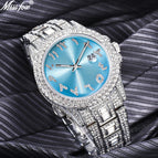 MISSFOX watch European and American hip hop diamond full diamond business men's waterproof quartz watch v320