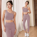 Lulu women sports suit running fitness bra gathering shaping lifting pants quick drying yoga suit sports set 933-181
