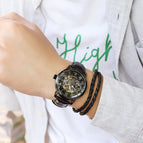 watch men's mechanical watch Roman numeral openwork transparent machinery steel men's watch