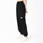 Lulu Elastic High Waist pants Hollow out Fitness Pants Women plus Size Casual Sports Pants Loose-Fit running dancing Trousers kk21
