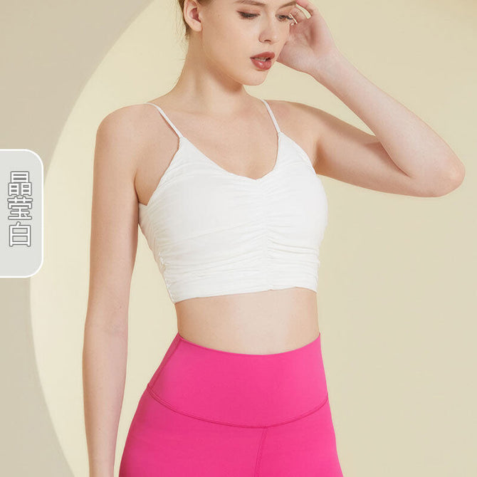 Fashion Small Camisole Sports Women's Spring and Summer Cool Feeling Beauty Back Bra Yoga Outer Wear Quick-Drying Fitness Bra XWX22-013