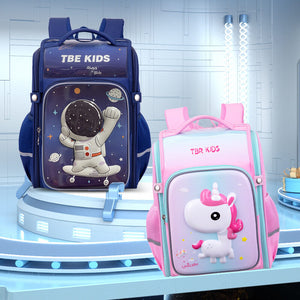 New children's school bag cartoon elementary school students Korean version of the backpack large capacity to reduce the burden on boys and girls lightweight backpack  schoolbag