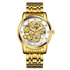 KIMSDUN men's watch Business Watch Luminous Waterproof Hollow Fully Automatic Mechanical Watch Golden Dragon men's Watch K-1977A
