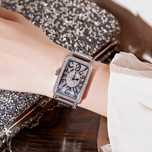 GUOU 8201 Full Diamond Watch Women's Watches Luxury Fashion Rose Gold Ladies Watch Clock Women Watch