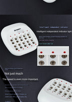 Phoebe 9V battery charging seat 10 slots independent charging fast full charge smart turn light battery charger