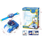 Watch remote control car toy cartoon police car mini car infrared remote control