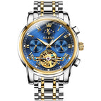 OLEVS Automatic Mechanical Men Watches Stainless Steel Waterproof Date Week Green Fashio Classic Wrist Watches