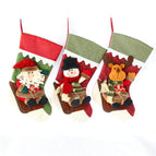 3pcs Christmas decoration socks Christmas gift socks hanging ornaments Christmas socks decoration Santa Claus snowman deer Christmas decoration socks