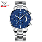 NIBOSI 2309 Men Watch Chronograph Sport Mens Watches Top Brand Luxury luminous Waterproof Full Steel Quartz Gold Clock Men