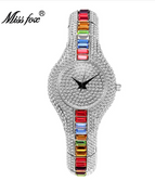 Diamond-encrusted colored diamonds fashion watch European-style high-end watch women's V196
