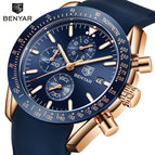 Benyar Men's Quartz Watch Multifunctional Waterproof Sports Fashion Trend Men's Watch Silicone Watch 5140