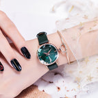 GUOU 66615 starry sky watch new Korean version of simple three-dimensional section rhinestone ladies watch fashion waterproof quartz watch gifts