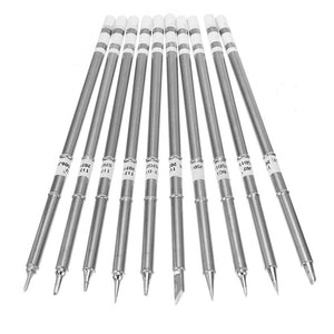 10PCS T12 Lead-free Alloy Stainless Steel Color Soldering Iron Tips Set