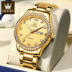 OLEVS Watch men gold diamond calendar waterproof quartz men watch 5565