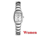 Couple Watches Men Women Stainless Steel Waterproof Quartz Watch Calendar Luminous Lovers Watch