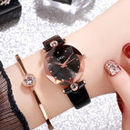 GEDI Women watch diamond waterproof leather quartz lady students watch 12006