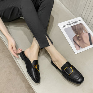 Flat shoes women's new slippers women's summer Korean style lazy half drag women's shoes 9A99-3