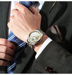 Kimsdun Fashion Star Skeleton Watch Men's Waterproof Automatic Mechanical Watch business Men casual watch K-1978A