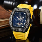New Barrel-Shaped men watch Hollow Dragon-Shaped Richard Waterproof Super Luminous Quartz Watch 9928