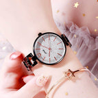 GEDI 81034 Fashion Casual Watch Hot Sale Women Elegant Luxury Stainless Steel Alloy Strap Waterproof Ladies Diamond Rhinestone Analog Quartz Wristwatch