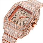 Men's watch full diamond watch steel band men's watch big dial quartz watch watches