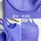 New Spaghetti Strap Beauty Back Sports Underwear Women's Running Yoga Workout Clothes Bra Vest TOP WXM5291