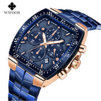 WWOOR Fashion Seven-Pin Steel Belt Waterproof Men's Watch Quartz Movement Calendar quartz men watch 8836