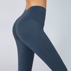 New yoga pants women's summer thin high waist belly tucking Leggings tight slim Yoga Barbie sports leggings 6129