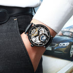 KINYUED automatic tourbillon men's mechanical watch multi-function luminous waterproof sun and moon watch JYD-J055