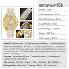 MISSFOX Watch for men fashion trend square full diamond watch high-end waterproof quartz men's watch V329
