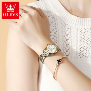 2021 New OLEVS Watch Automatic Mechanical Watch Business Diamond Double Calendar Waterproof Ladies casual Watch 6630