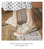 Sandals women's 2021 summer new soft flat bottom all-match outer wear soft bottom sandals and slippers women 2263-92