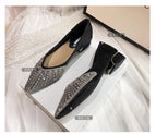 Women's single shoes summer 2022 rhinestone pointed toe thick heel high-heeled shoes women's French plus size women's shoes 33-43 M7