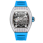 ONOLA ON3838F 2023 Fashion Square Diamond New Hollow Automatic Mechanical Watch Men's Silicone strap Waterproof watch