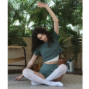 2023 Spring and Summer New Jacquard Short Outdoor Sports Short Sleeve Running Breathable Fitness Slim Slimming Yoga top HN99