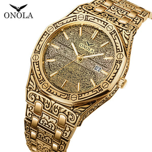 ONOLA ON3812 men's watch waterproof steel strap classic watch fashion personality trend business men's watch