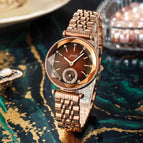 GEDI New Light Luxury Style Small Green Watch Waterproof Watch Ladies Personalized Independent Fashion Watch 8019 Steel strap