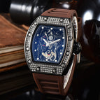 New Barrel-Shaped men watch Hollow Dragon-Shaped Richard Waterproof Super Luminous Quartz Watch 9928