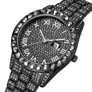 Missfox 2643 new trend fashion waterproof hip hop full Diamond Men's Watch Bracelet popular