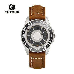 EUTOUR E026 New alloy dial Simple magnetic steel ball Fashion concept watch Parallel steel ball belt Couple watch Men's watch Women's watch with box gift for friends