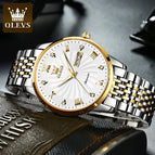 OLEVS men's Automatic mechanical watch luminous diamond waterproof watch men's business  watch 6630 men's causal watch