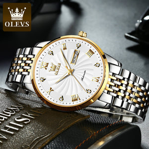 OLEVS men's Automatic mechanical watch luminous diamond waterproof watch men's business  watch 6630 men's causal watch