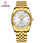 CHENXI Men's Women's Watch Waterproof Business Watch Female Men's Gold fashion quartz Couple Watch CX004A