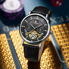 KIMSDUN Sun Moon Star Watch Men's Automatic Mechanical Watch Waterproof Skeleton Tourbillon Men's Watch K-2030A